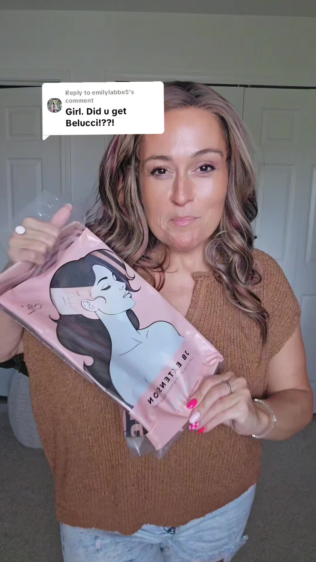 TikTok post by an influencer for JB Extension. Caption reads: Replying to @emilylabbe5 @JBextension....