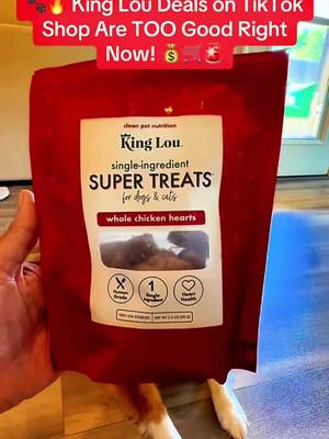 TikTok post by @fatty_snacks for King Lou. Caption reads: [...] to get a really good treat 👀🐶 These @King....