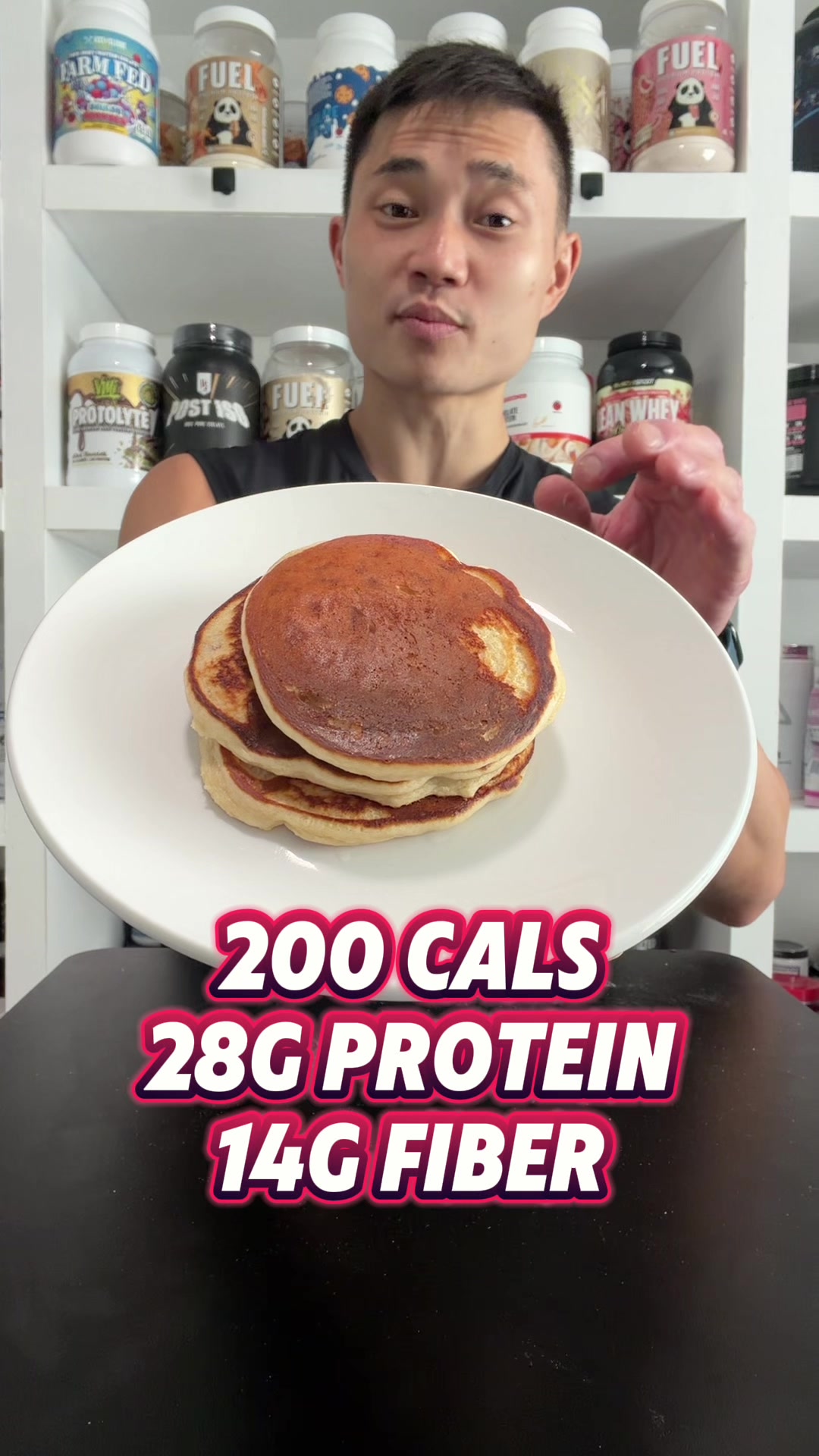 TikTok post by @j_jungy for Bootylicious Muffins. Caption reads: [...] into high protein pancakes @Bootylicious....