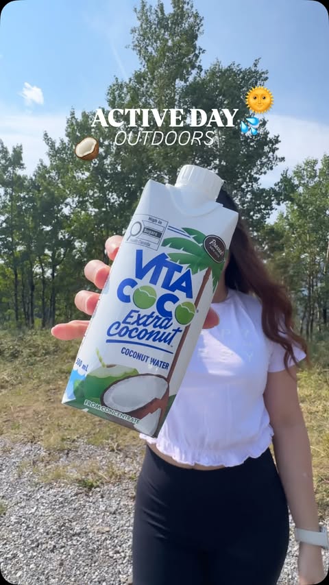 Instagram post by @medinak_ for Vita Coco. Caption reads: [...] spent outdoors 🤍🏔️ . . #kalecreator....