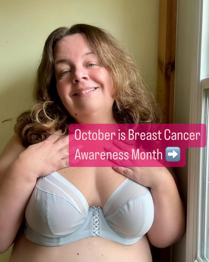 Instagram post by @asksfairy for PARFAIT Lingerie. Caption reads: October is Breast Cancer Awareness Month. Early....