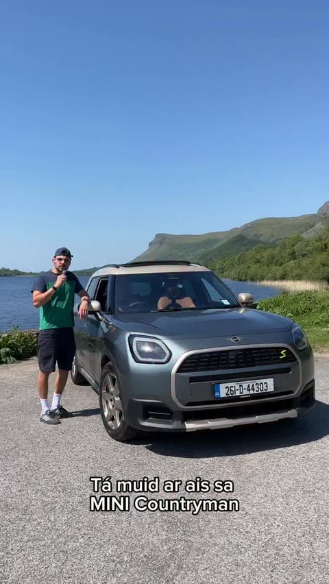 Instagram post by @thereelmurts for MINI USA. Caption reads: Fáilte go Sligeach ☘️ Welcome to Sligo 🌊 Big....