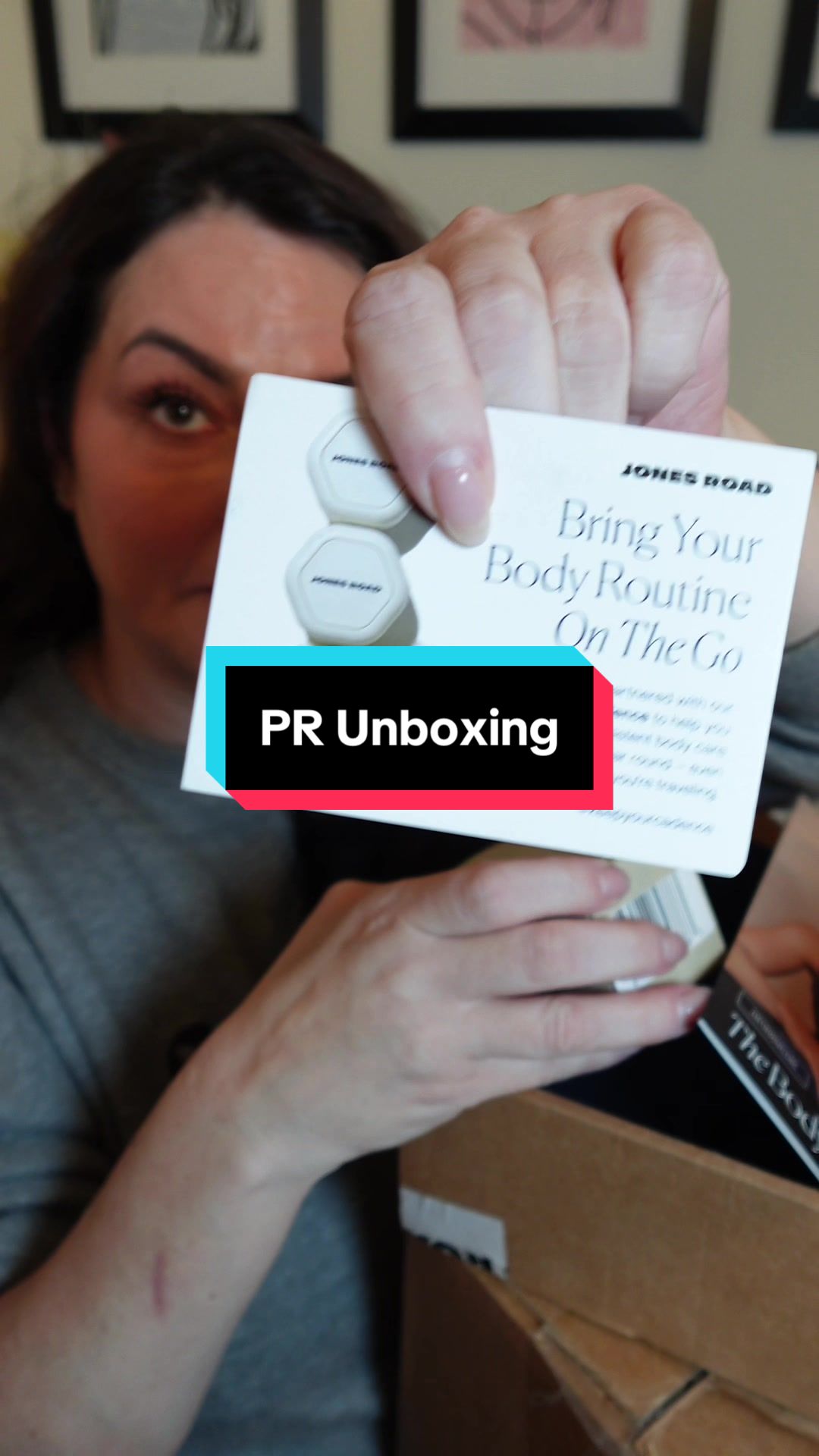 TikTok post by @veronica_capiak for Pop & Bottle. Caption reads: PR Unboxing time!! #prhaul @frozenbean @ONE SIZE....