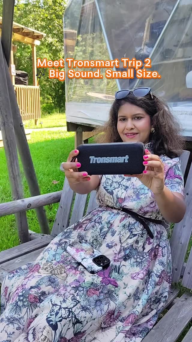 Instagram post by @journeywithrit for Tronsmart. Caption reads: 🔥 Big sound, pocket size! 🔊
Take your music....