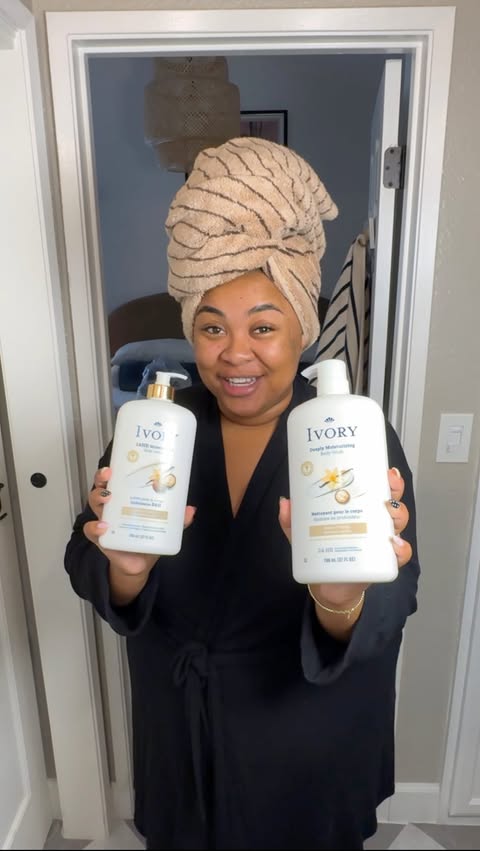 Instagram post by @mayadannie for Ivory Soap. Caption reads: #ad 24-hour wear test with @ivorysoap Body wash....