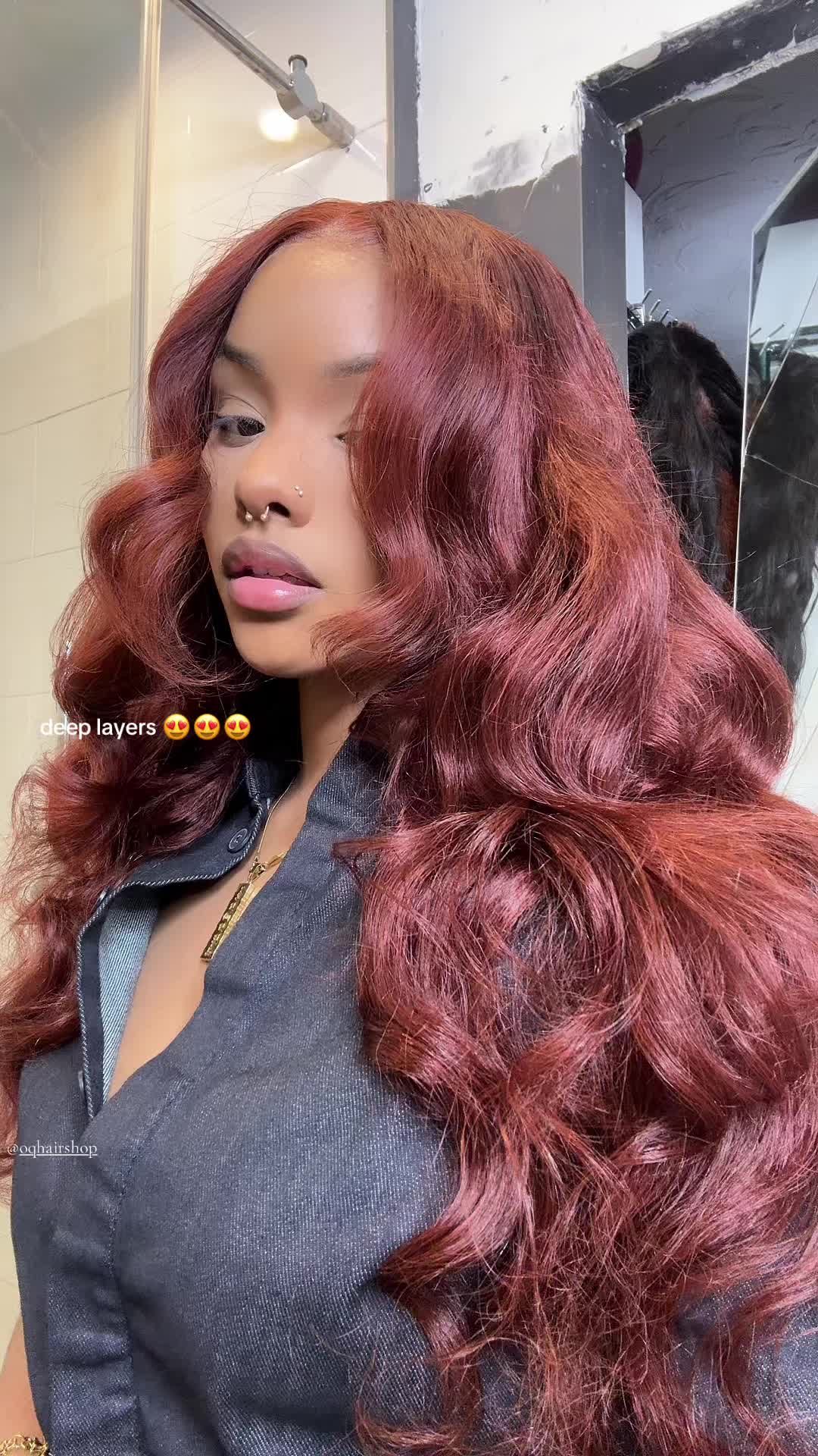 TikTok post by @bbydollaz for OQHAIR. Caption reads: 😍😍 need I say more? @OQHAIR @oqhairshop #fyp....