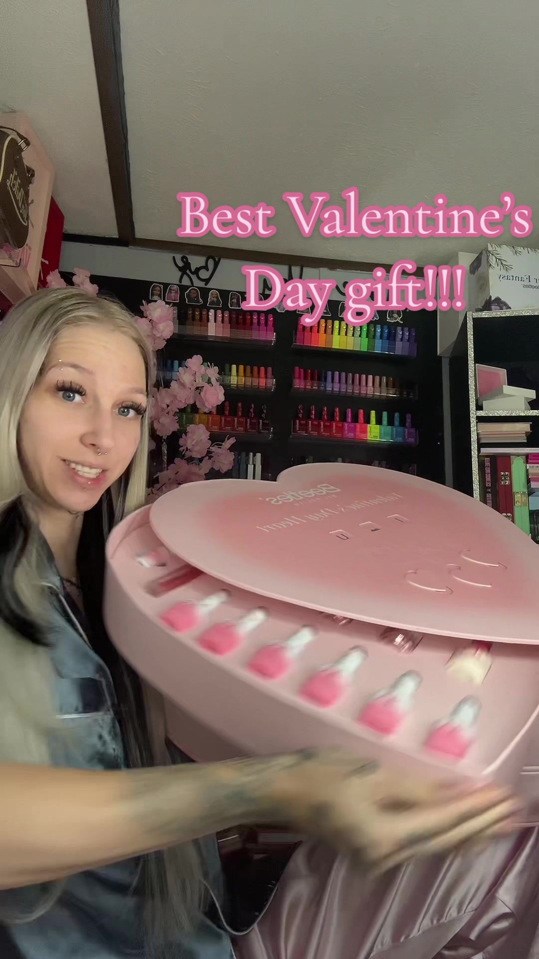 TikTok post by @beauty_with_bri for BeetlesGelPolish. Caption reads: @BeetlesGelPolish #valentinesday....