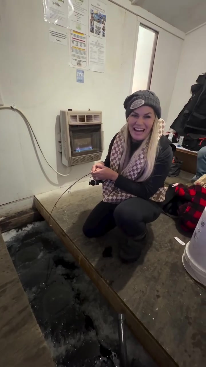 TikTok post by @nicolestoneoutdoors for Piscifun. Caption reads: [...] Resort! @St. Croix Rod mojo ice and....