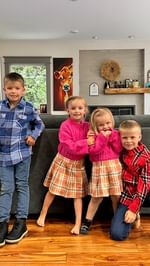 Instagram post by @functioningwith_rugrats for FabKids. Caption reads: @fabkids keeping us respectful for church....