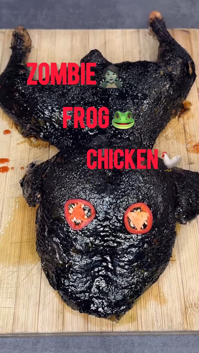 Instagram post by @smokeymaysbbq for JD’s Hot Honey. Caption reads: Halloween 👻 zombie 🧟 frog 🐸 chicken 🐓 

Are....