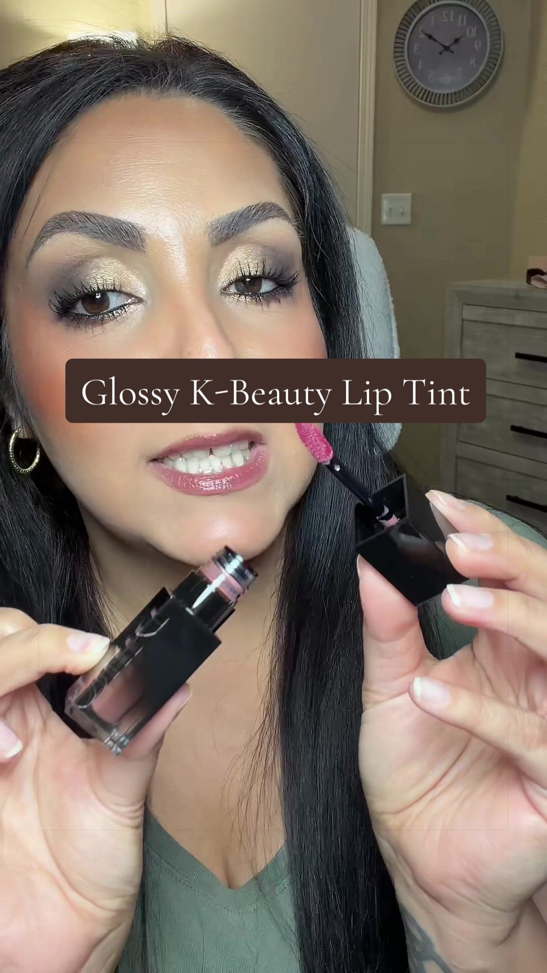 TikTok post by @memrymakeuptherapy for Dinto Cosmetics. Caption reads: [...] tint gives such a beautiful shine! @Dinto....