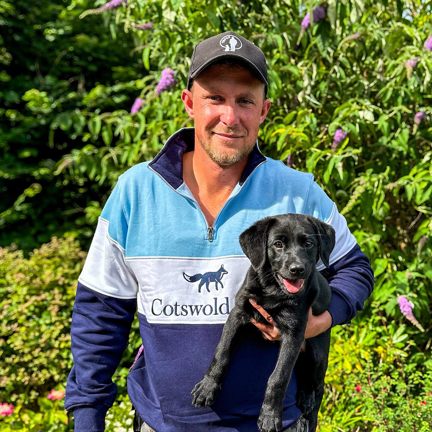 Instagram post by @tomcantwellgundogs for Cotswold Fox Clothing. Caption reads: [...] spam! Did I mention I like my....