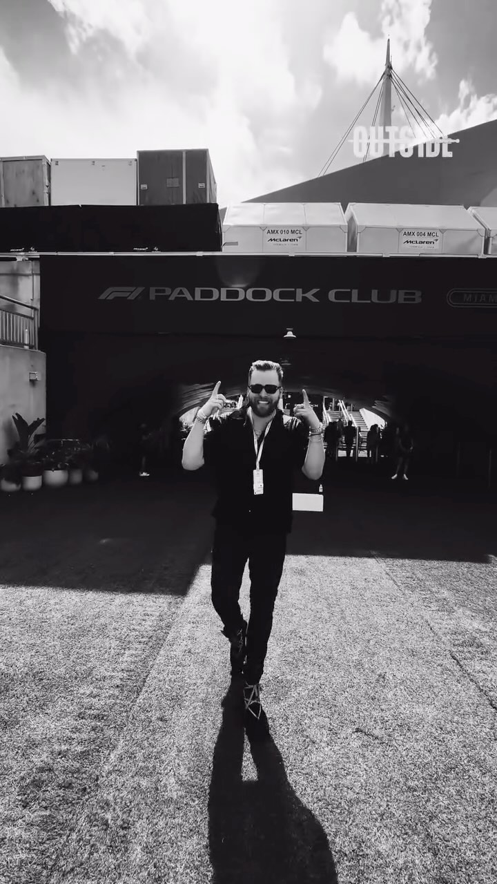 Instagram post by @gr1fn for Heineken US. Caption reads: OUTS1DE with @heineken_us @f1mia - spinning....