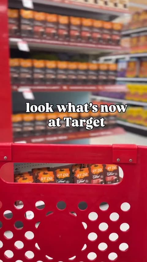 Instagram post by @targettrendsetter for RYZE SUPERFOODS. Caption reads: [...] AT 🎯 #ad Upgrade your coffee with....