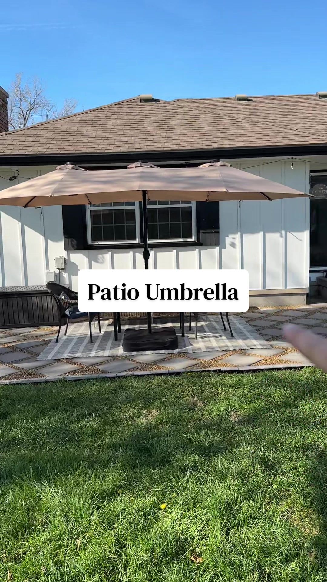 TikTok post by @somo.mama for Phi Villa. Caption reads: [...] #patiomakeover #patioseason @PhiVillaUS.