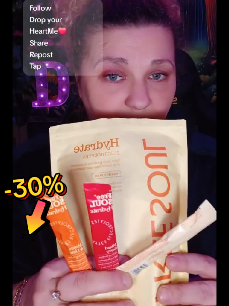 TikTok post by @danydanutza for Free Soul. Caption reads: [...] sale and stay hydrated, game changer!! @Free....