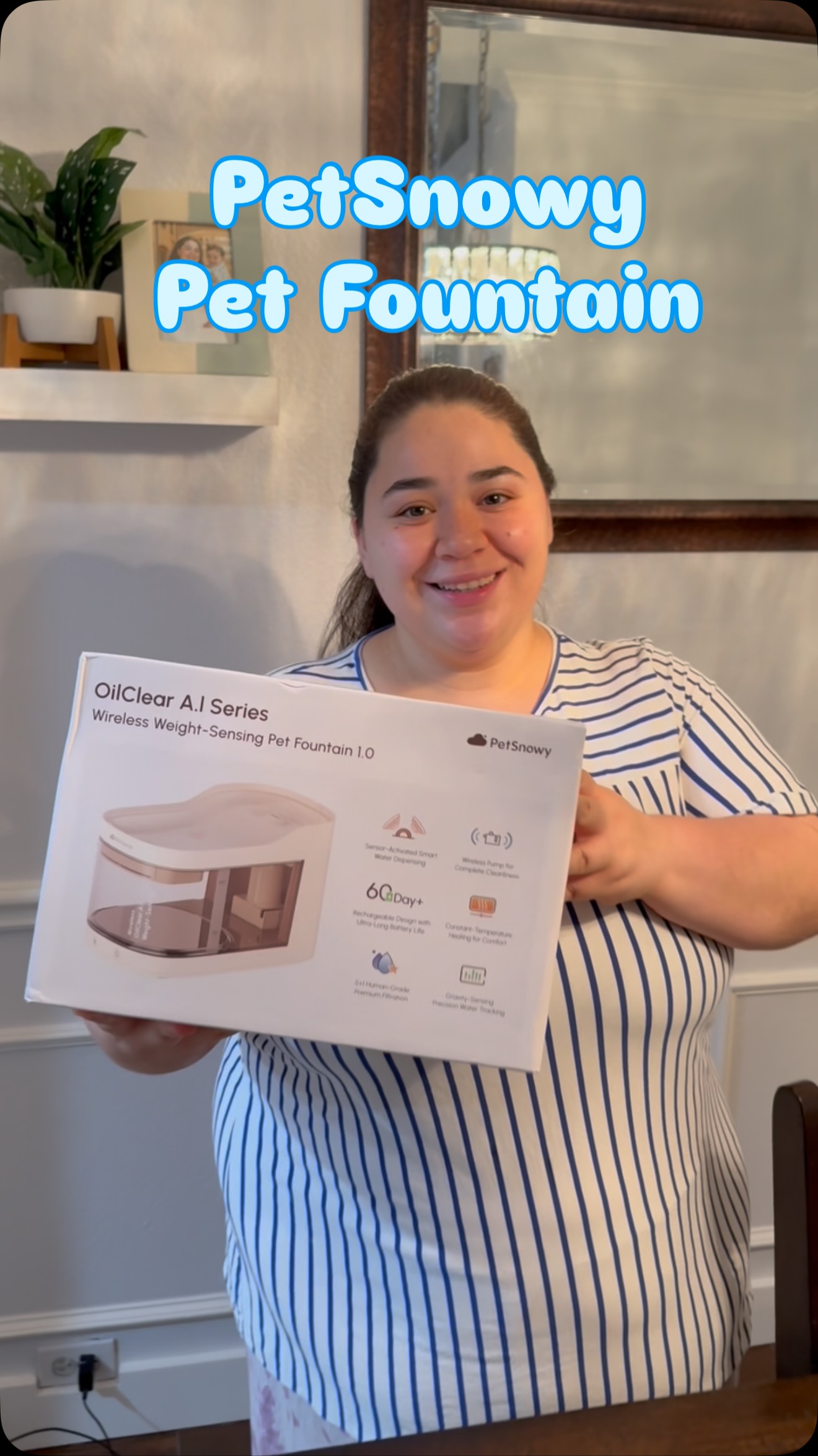 Instagram post by @mersissydez for PetSnowy. Caption reads: [...] his hydration game 💧✨ Loving this PetSnowy....