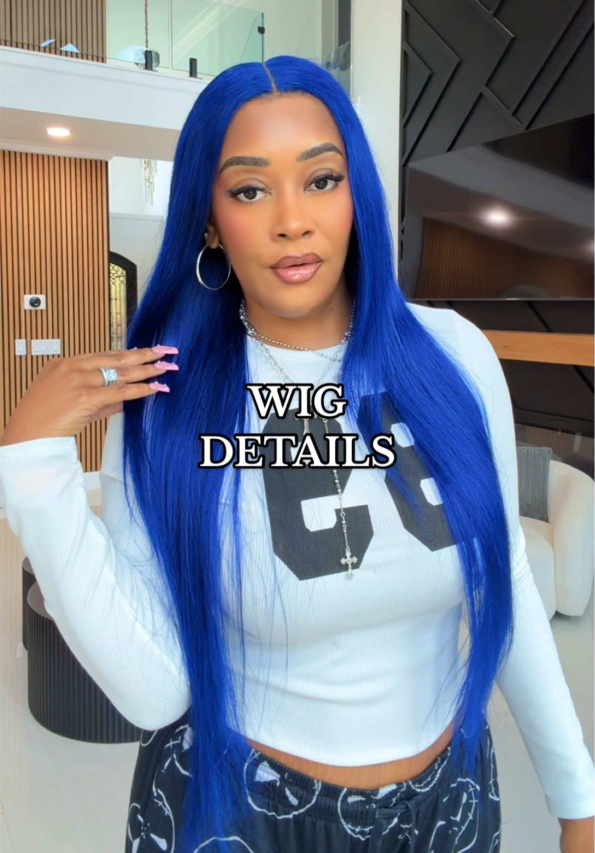 TikTok post by @summerreignhenning for Eullair. Caption reads: [...] I got this blue wig from @eullairhair in a....