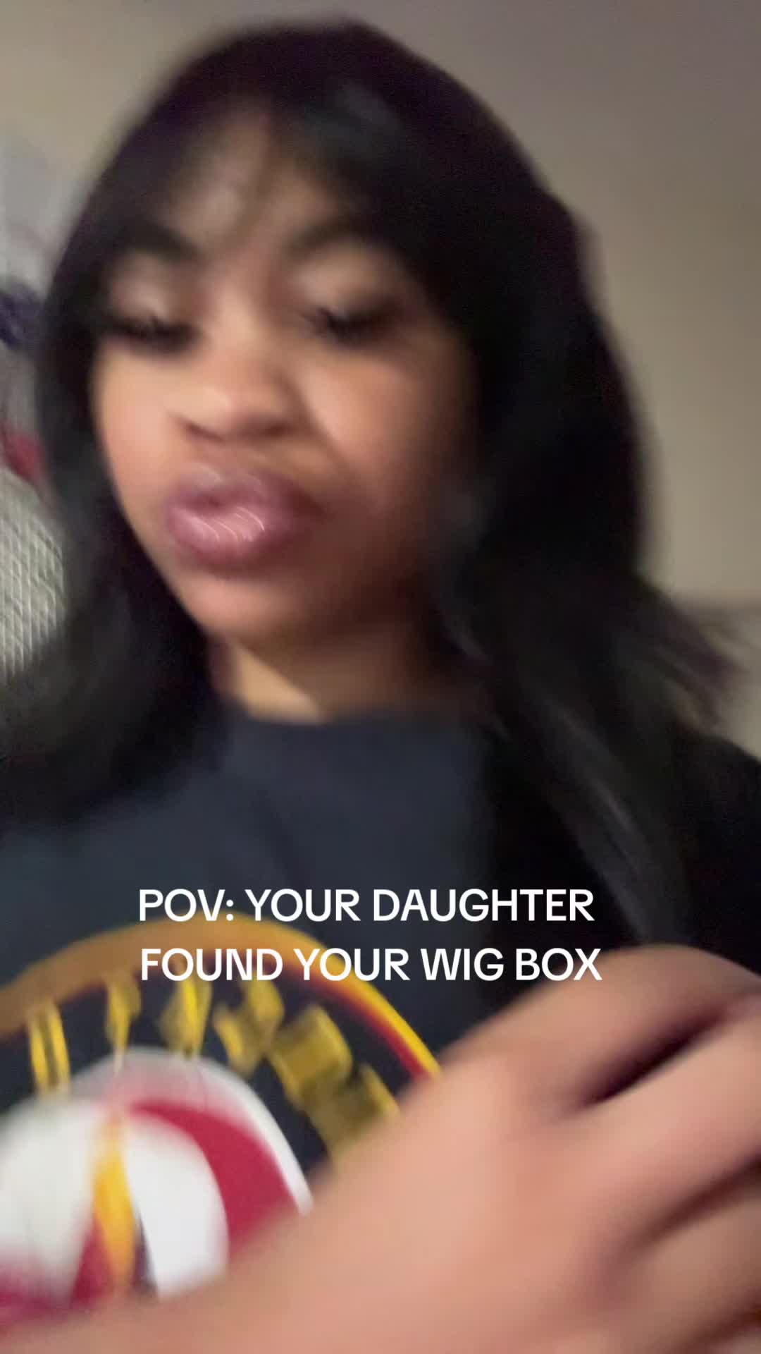 TikTok post by @brittbratstyles for Curlyme. Caption reads: Wait but did she find her new color? #wig.