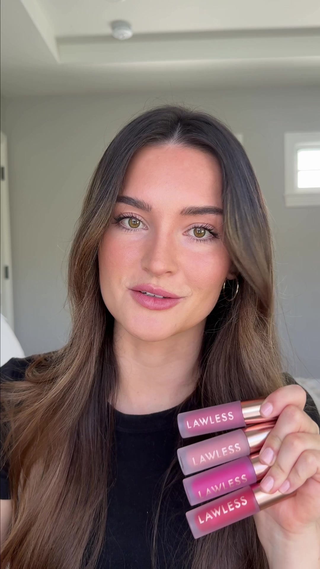 TikTok post by @sarahashleya for LAWLESS Beauty. Caption reads: [...] here 🍒🍓🍉✨ I tried @LAWLESS Beauty’s....