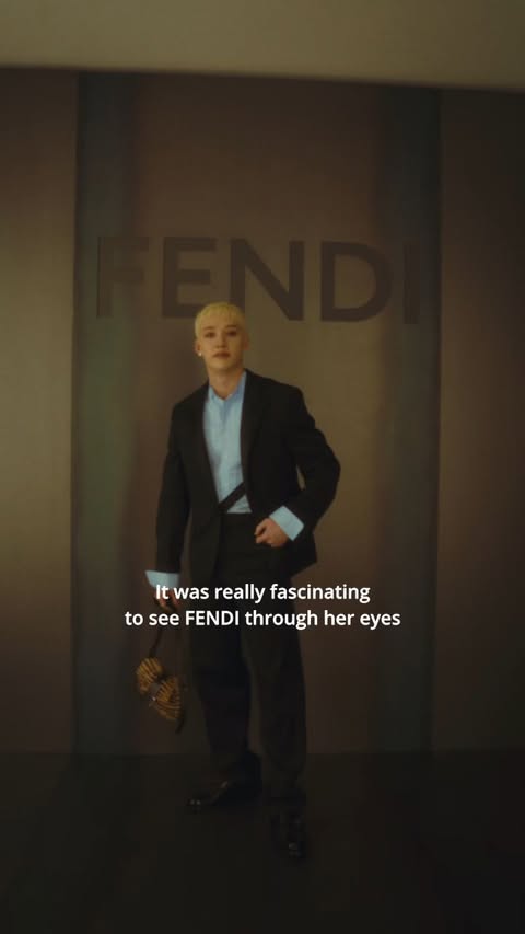 Instagram post by @gnabnahc for Fendi. Caption reads: @Fendi #FendiFW26 #ad - Arnaldo Pomodoro [...].