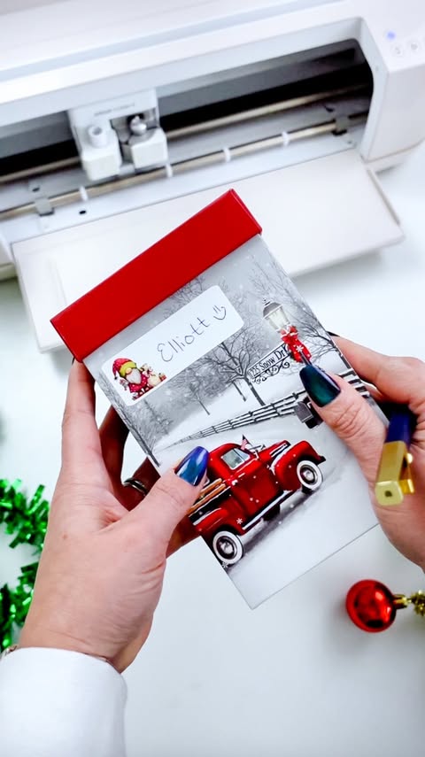 Instagram post by @dinosaurmamasvg for Creative Fabrica. Caption reads: Let’s make easy sticker gift tags for the....