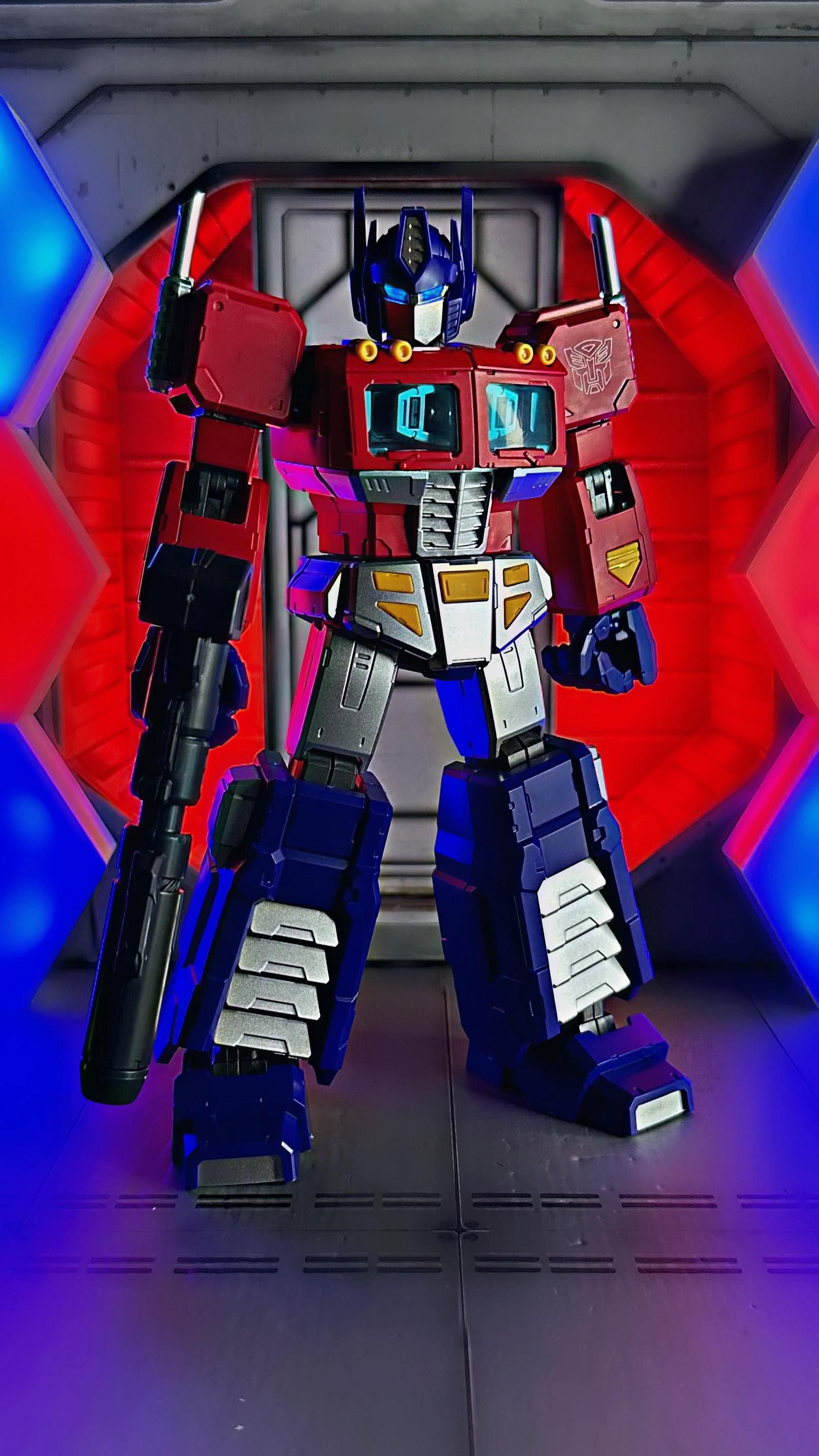 Instagram post by @kltoybox for Entertainment Earth. Caption reads: Blokees Transformers Action Edition 01: G1 Optimus....