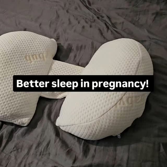 Instagram post by @madaraveanu for babybub. Caption reads: #ad The Bub's Maternity Pillow is the perfect....