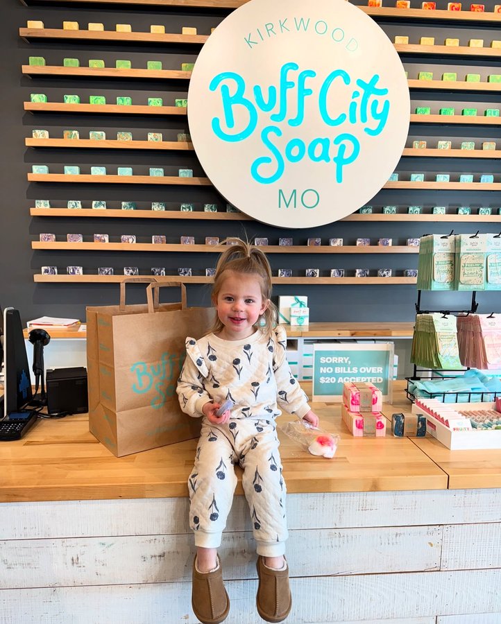 Instagram post by @katiekhummel for Buff City Soap. Caption reads: [...] for the warmer weather with the new....