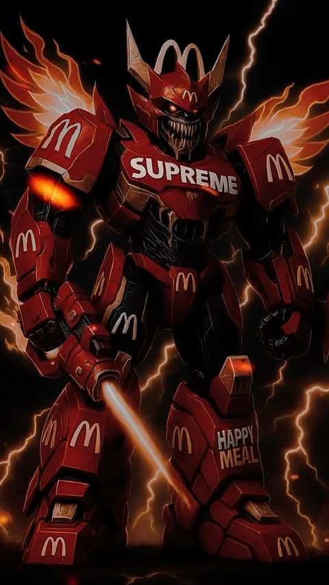 Instagram post by @aetherghostx for Supreme. Caption reads: [...] Counting my 💰 @transformersofficial....