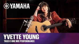 YouTube post by @YamahaGuitarsOfficial for Rolling Stone. Caption reads: Yvette Young I "luster" I TAS3 C.