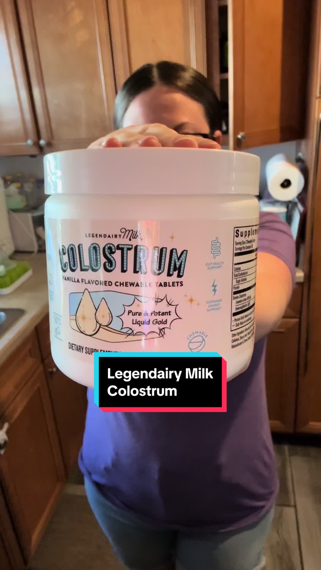 TikTok post by @x0candice for Legendairy Milk. Caption reads: [...] daily support easy and delicious. ✨....