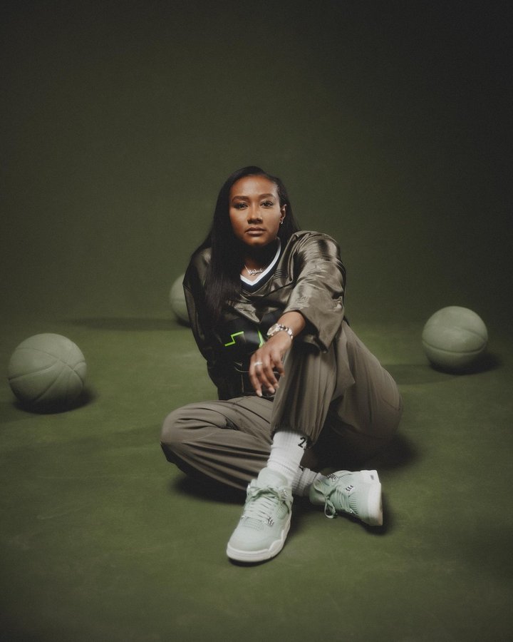 Instagram post by @iambriajanelle for Hibbett. Caption reads: "Atlanta made her. The game shaped her. Now, Bria....