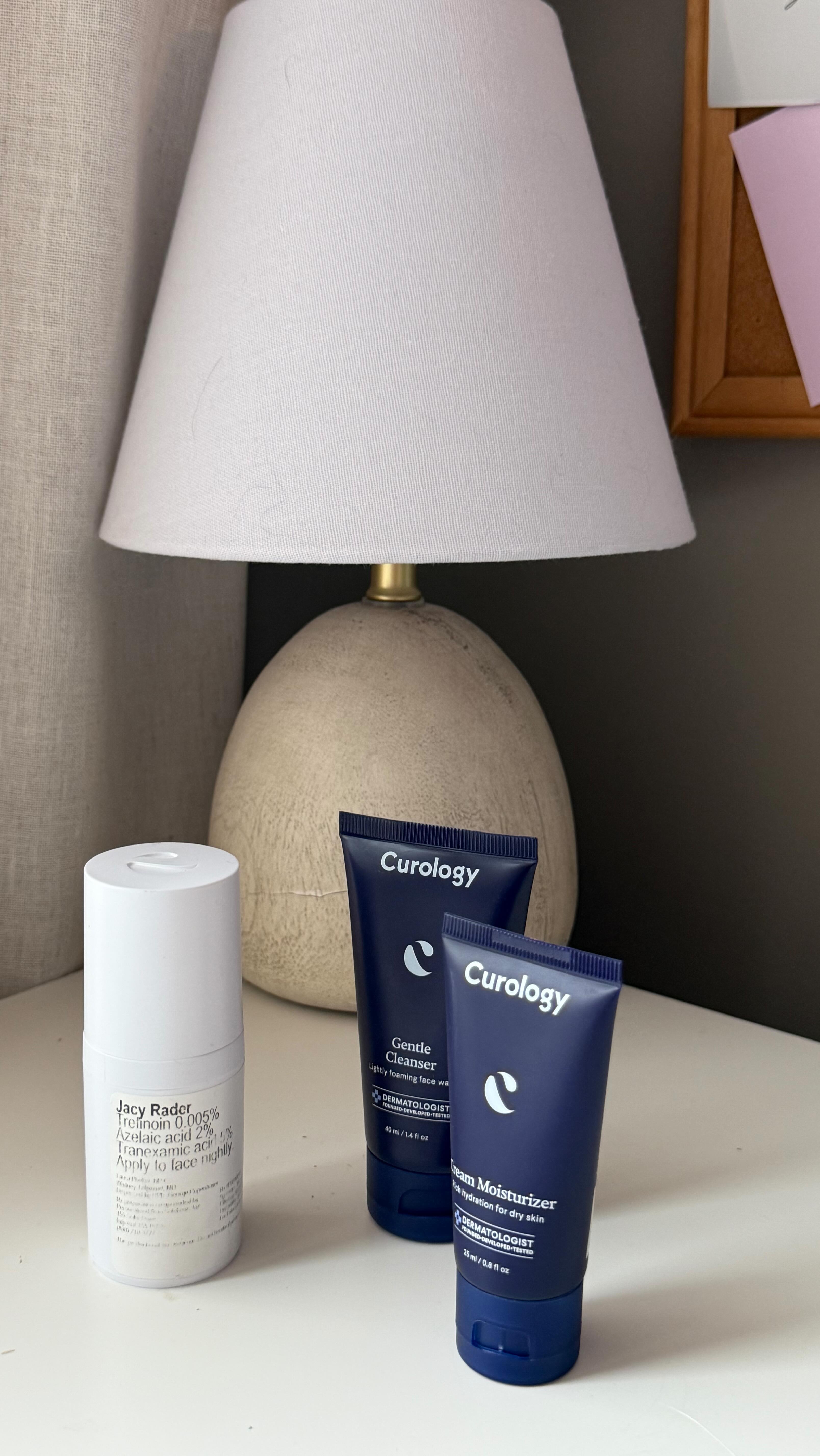 Instagram post by @jacyhannaa for Curology. Caption reads: #curologypartner @curology update….my skin is....