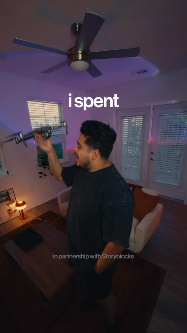 Instagram post by @chriischacon for Storyblocks. Caption reads: #AD | Problem solved thanks to @storyblocksco....