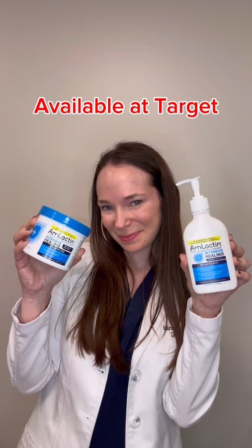 Instagram post by @drmarisagarshick for AmLactin. Caption reads: [...] skin can be rough which is why I love....