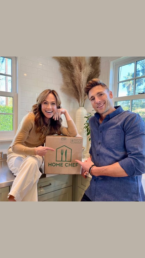 Instagram post by @nikdeloach for Home Chef. Caption reads: [...] love to have date nights at home.....