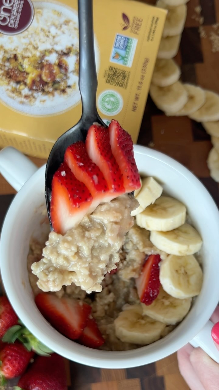 Instagram post by @bewelltable for One Degree Organic Foods. Caption reads: My latest breakfast obsession 🥣 There’s something....