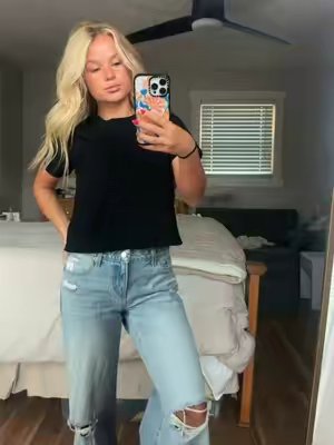 TikTok post by @kendallbarronn for Klassy Network. Caption reads: & she has a built in bra 🤩🖤🫶🏻 @Klassy Network....