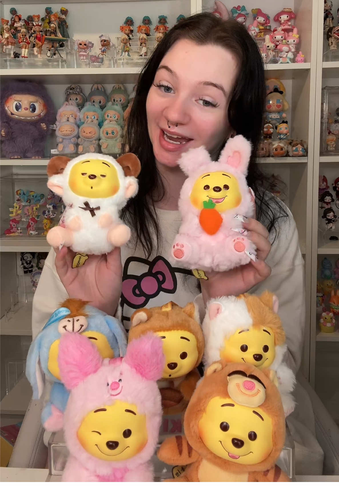 TikTok post by @_mariclaremaclamroc_ for MINISO. Caption reads: opened the Winning & Poo blind boxes from @MINISO....