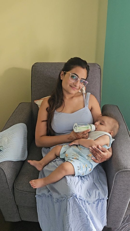 Instagram post by @sunainamalik_ for Dr Browns. Caption reads: ad #gifted 💛 Bringing Kabir home from the NICU....