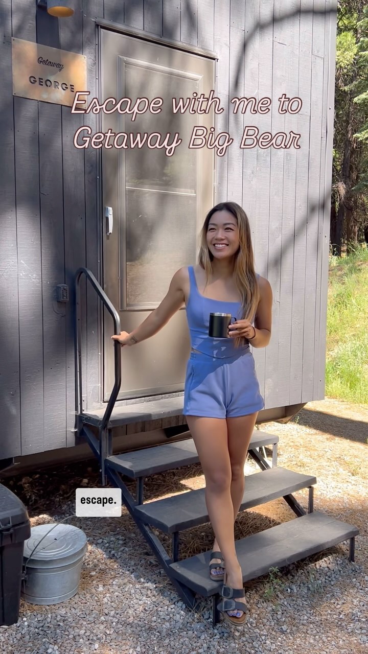 Instagram post by @duchessbecca for vspink. Caption reads: Cabin life = best life 🤩

Nothing better than....
