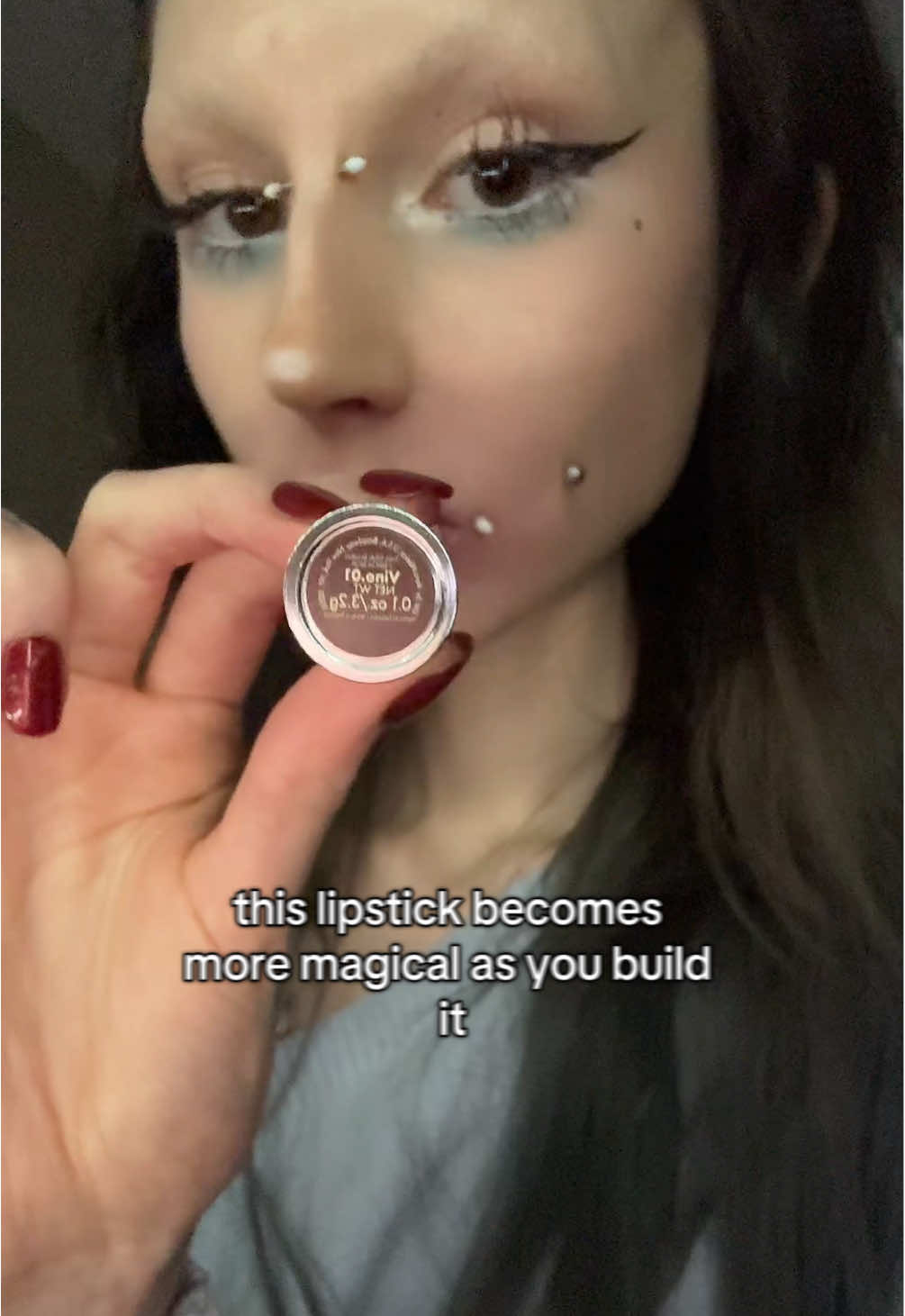 TikTok post by @insectcircus for Aora Makeup. Caption reads: [...] #cooltonedmakeup #lipstick #aoramakeup @Aora....
