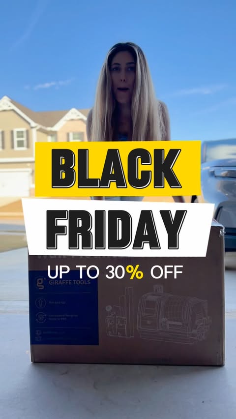 Instagram post by @maviminvalofficial for Giraffe Tools. Caption reads: Cleaning the garage just got so much easier. The....