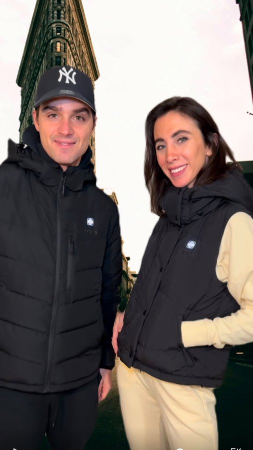 Instagram post by @ireneinsicily for ororo Heated Apparel. Caption reads: We took a break from Sicily and traded it for the....