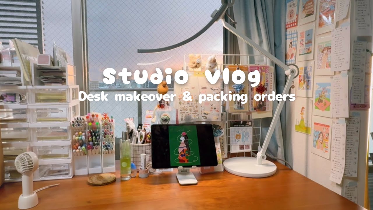 YouTube post by @asannu615 for FlexiSpot.JP. Caption reads: my cozy desk setup & packing orders｜FlexiSpot.