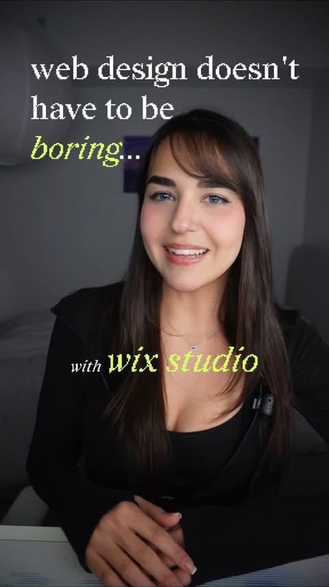 Instagram post by @kellybadakdesign for Wix Studio. Caption reads: [...] boring! Use these three features from....