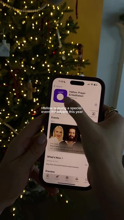 Instagram post by @feelwellbyanna for Hallow. Caption reads: join me this advent season on @hallowapp — first....
