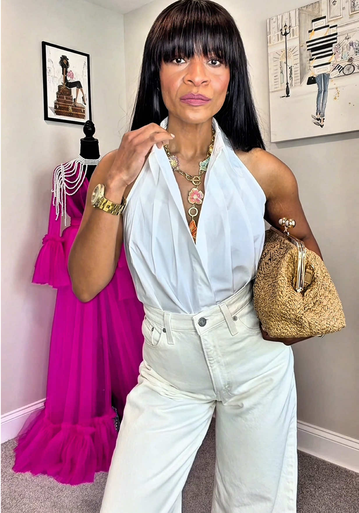 TikTok post by @my_haute_habit for Melinda Maria. Caption reads: [...] yourself well. @AKIRA @Melinda Maria Jewelry....