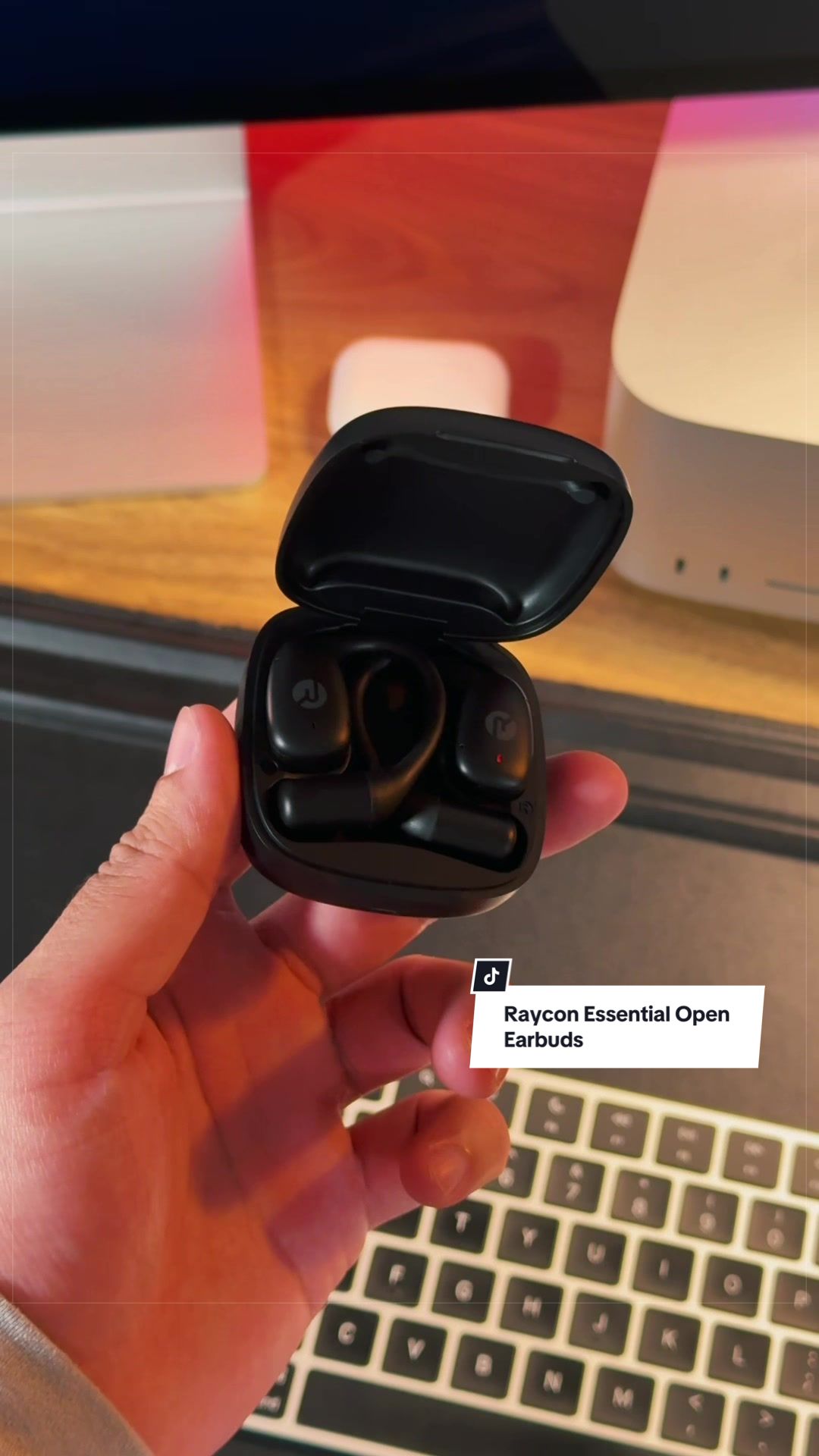 TikTok post by @imaaduddinn for Raycon. Caption reads: [...] Comfort, Immersive Sound — Introducing....